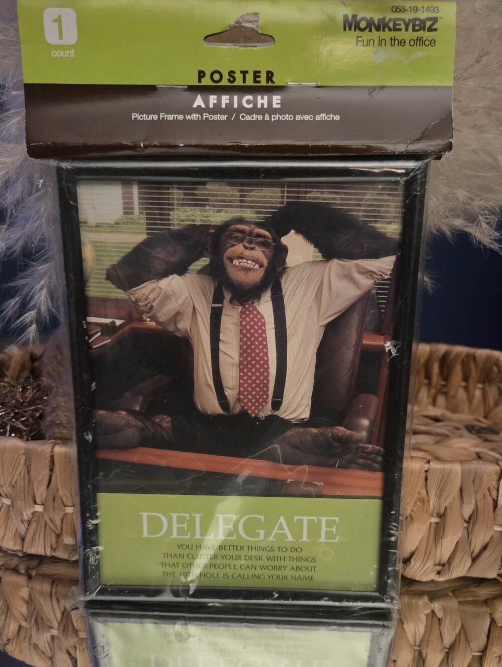 Late 90s Funny Golf MonkeyBiz “Delegate” Office Humor Poster